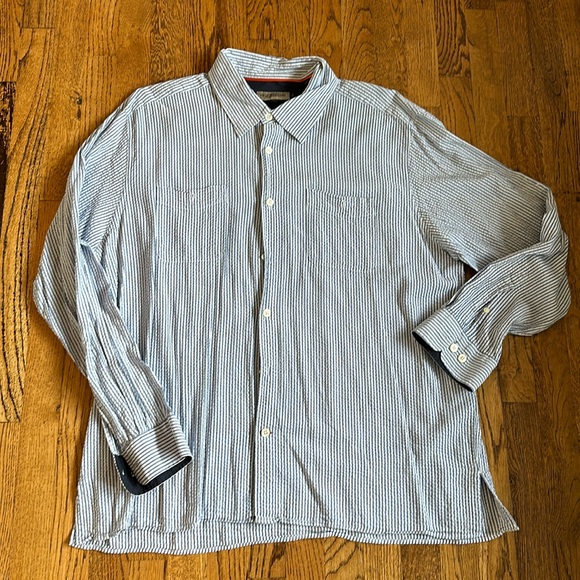 True Measure Shirts True Measure Xxl Button Down Blue Seersucker Ls